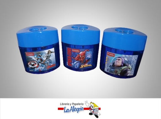 [7707463692638] SACAPUNTA DOBLE CON DEPOSITO PLASTICO NIÑO DISNEY MARCA PRIMAVERA