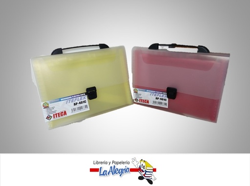 [7592302026855] ARCHIVADOR PLASTICO SINFONIA TRANSPARENTE AP401C TIPO MALETIN 12 SEPARADORES CARTA MARCA ITECA