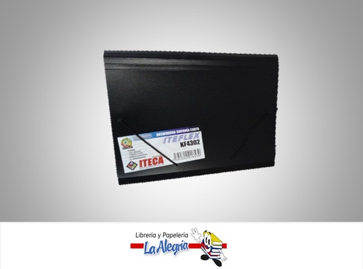 [7592302018539] ARCHIVADOR PLASTICO SINFONIA KF4302 CON LIGA 12 SEPARADORES CARTA  NEGRA MARCA ITECA