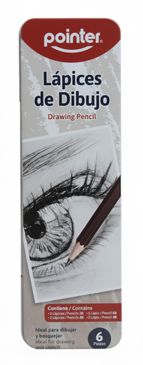 [7453038479561] LAPIZ DE DIBUJO DESDE 2B HASTA 8B DP-619 6 PIEZAS MARCA POINTER