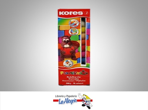 [9023800340108] PLASTILINA ESCOLAR 200 G 10 COLORES MARCA KORES