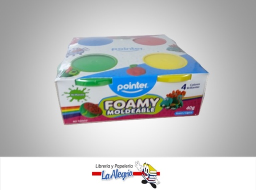[7453010030896] FOAMI MOLDEABLE CLAY SLC4C160G 40 G 4 COLORES MARCA POINTER