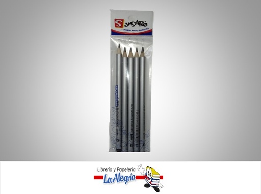 [7591213026244] LAPIZ DE GRAFITO GRADUADO 8145S 2B AL 10B PAQ 5 UND MARCA SYSABE
