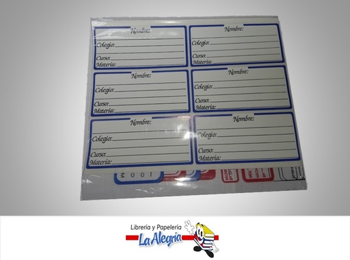 [EESCAZ] ETIQUETA ESCOLAR 7.5X3.5CM AZUL PAQ 18 UNIDADES MARCA STAR