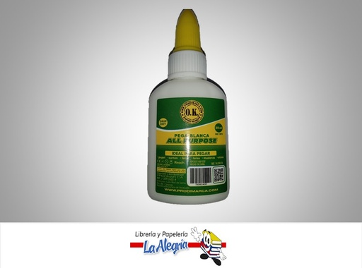 [7592402140307] PEGA LIQUIDA BLANCA POLIVINILICA 30GR MARCA O.K.