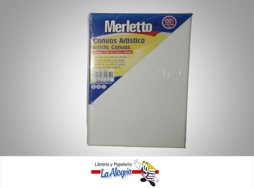 [7450008456591] LIENZO CANVAS CON BASTIDOR 10X15CM 280GR 100% ALGODÓN MARCA MERLETTO