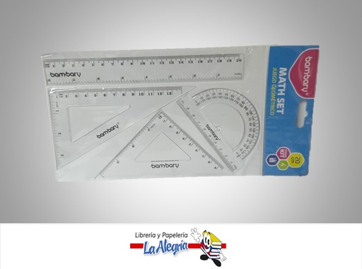[7453086116869] JUEGO DE GEOMETRIA 20 CM 4PZ MARCA BAMBARY