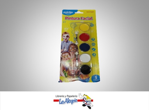 [7453038433921] PINTURA FACIAL 5 COLORES MARCA POINTER