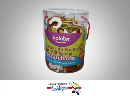 [7453078534329] FOAMI FIGURA ESCARCHADA LETRAS AUTOADHESIVA ANC1650G  300 UND MARCA POINTER