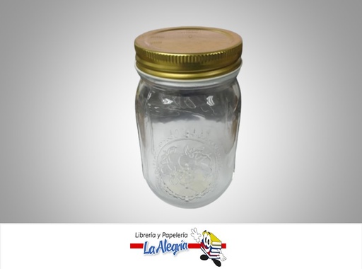 [7453078533353] BOTELLA VIDRIO CON TAPA TIPO MASON JAR PEQUEÑO UN MARCA S/M