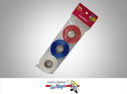 [7453086110355] CINTA DE REGALO 707-1015/050 COLORES PRIMARIOS PAQ 3 UND 22.86 MTS C/U MARCA BAMBARY