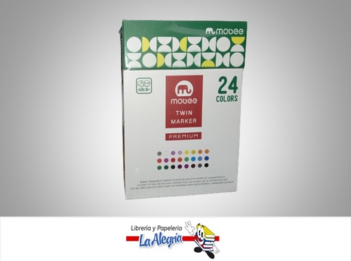 [6970840601726] MARCADOR PARA DISEÑO GRAFICO MB TWIN MARKER CINCEL+FINO SET 24PZA COLORES VARIADOS MARCA MOBEE