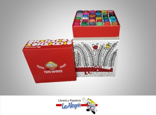 [6970840601733] MARCADOR PARA DISEÑO GRAFICO MB TWIN MARKER CINCEL+FINO SET 36PZA COLORES VARIOS MARCA MOBEE