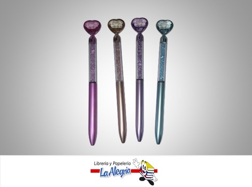 [BOLIGRAFOCORA] BOLIGRAFO CORAZON GEMA 4 COLORES MARCA S/M