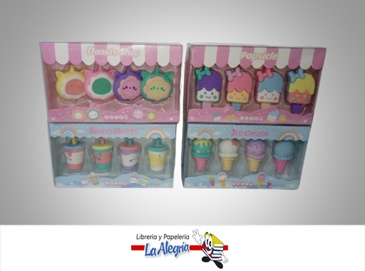 [6970928035207] BORRADOR SWEETS COLLECTION DESSERT SHOP PAQ 4 PZA MARCA POPSICLE