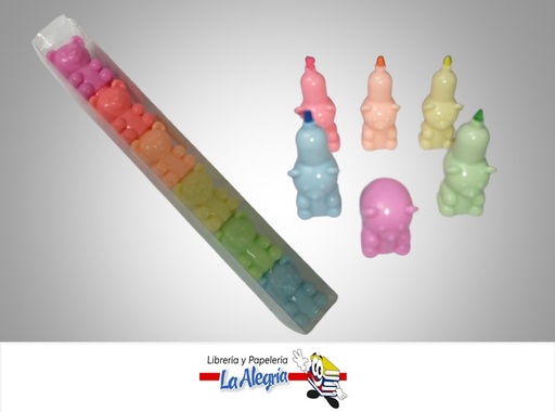 [9896366389689] RESALTADOR OSITOS 6 COLORES MARCA S/M
