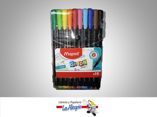 [3154147491508] MARCADOR LINER 0.4MM 10 COLORES MARCA MAPED