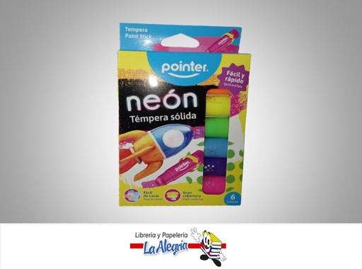 [7453010046156] TEMPERA SOLIDA NEON TS22148N 6 COLORES MARCA POINTER