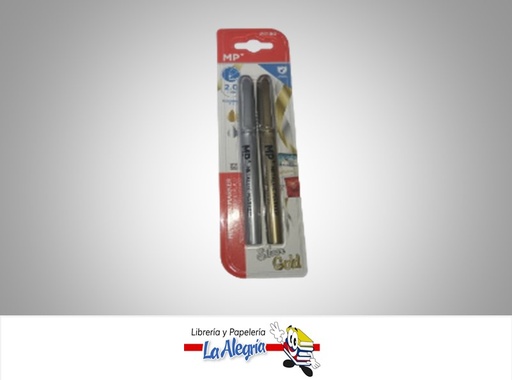 [8435250967834] MARCADOR METALIZADO PE180 2.0 ORO/PLATA PAQ 2 UND MARCA MP