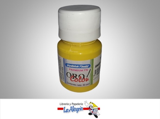 [7590015036055] PINTURA PARA TELA TX303 30CC AMARILLO GIRASOL MARCA ORO COLOR