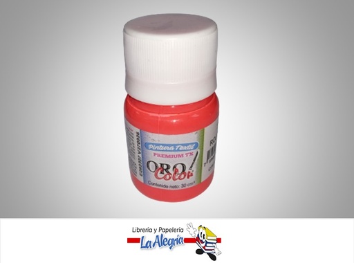 [7590015035768] PINTURA PARA TELA TX334 30CC ROJO FUEGO MARCA ORO COLOR