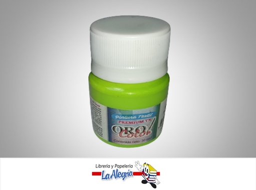 [7590015036185] PINTURA PARA TELA TX407 30CC MANZANA NEON MARCA ORO COLOR