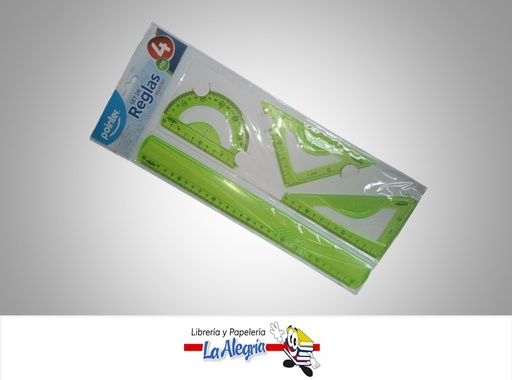 [7453038491129] JUEGO DE GEOMETRIA ACRILICO 30 CM 1930F; 4 PZA MARCA POINTER