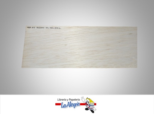 [812] MADERA BALSA LAMINA 15X100X910 MM MARCA COBALSA