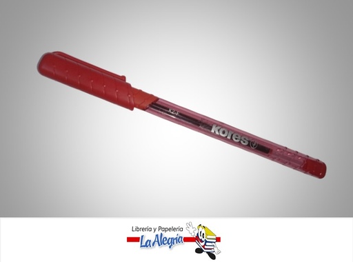 [9023800382313] BOLIGRAFO CON TAPA TRANSPARENTE K2 SOFTGRIP FINO ROJO UND MARCA KORES