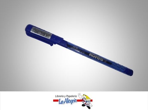 [9023800372116] BOLIGRAFO CON TAPA SOFTGRIP TRANSPARENTE K2 MEDIO AZUL UND MARCA KORES