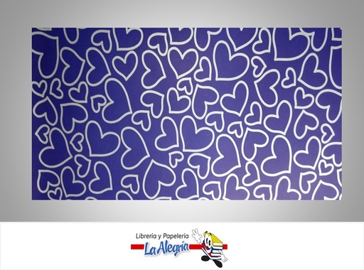 [PRP0117] PAPEL DE REGALO CORAZONES 66X46 CM MORADO UND MARCA PAPURRI