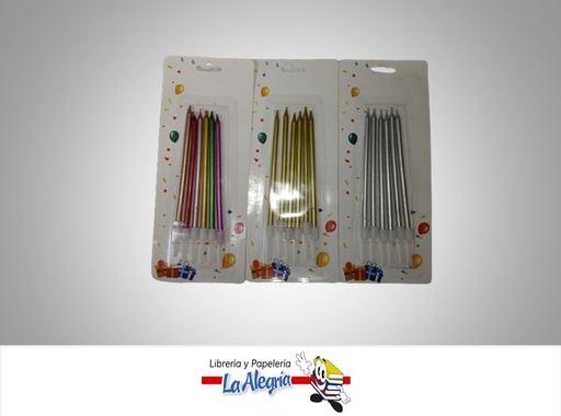 [VELALARGO13] VELA LARGO VD-13; 13CM PAQ 6 UND MARCA S/M