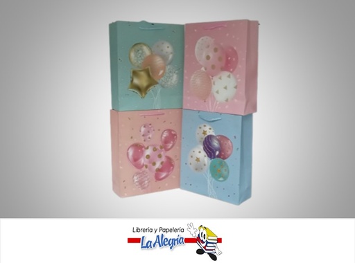 [6978021190076] BOLSA DE REGALO GLOBOS Y CORAZONES 30X40X12 CM MARCA S/M