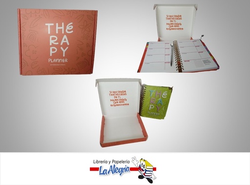 [AGENDATHERAPY1] AGENDA ORGANIZADORA THERAPY CON STICKERS VERDE MARCA TRABAJANDO TU MENTE
