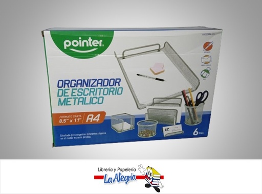 [7453010075538] BANDEJA MALLA 3 NIVELES HYWJL3SV A4 PLATA MARCA POINTER