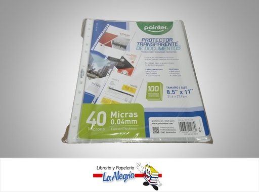 [7453038414869] FUNDA PROTECTORA OFICIO 30 MICRAS 100 UN MARCA POINTER