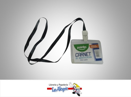 [7453078506036] PORTA CARNET CD6667BK PLASTICO HORIZONTAL CON CINTA 8.5X5.5CM UND MARCA POINTER