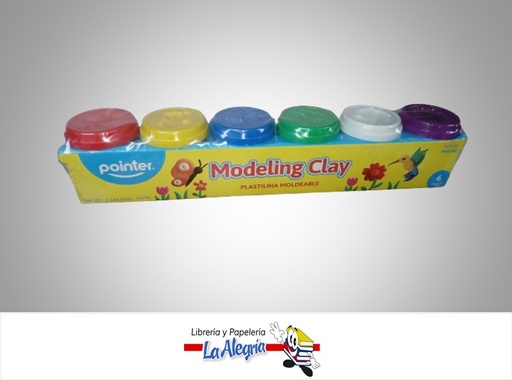 [7453078508986] PLASTILINA MODELING CLAY MOLDEALBLE DGH660 60GR 6 COLORES MARCA POINTER