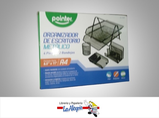 [7453010082796] ORGANIZADOR DE ESCRITORIO MALLA ST12BK CARTA NEGRO 4 PZA MARCA POINTER