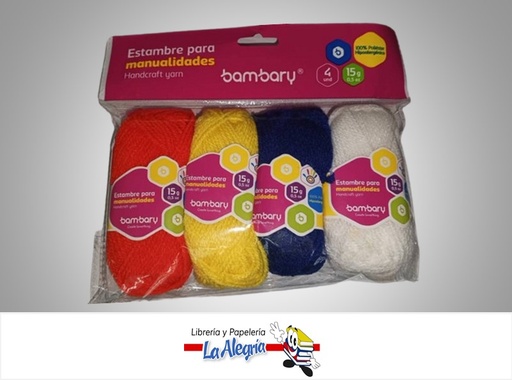 [7453086118016] ESTAMBRE ESCOLAR 330-8034/080 15GR MULTICOLO PAQ 4 UND MARCA BAMBARY