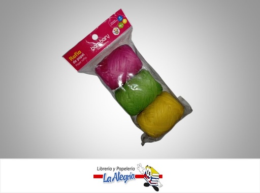 [7453086110287] RAFIA DE PAPEL MULTICOLOR 712-0550/062 PAQ 3 UND MARCA BAMBARY