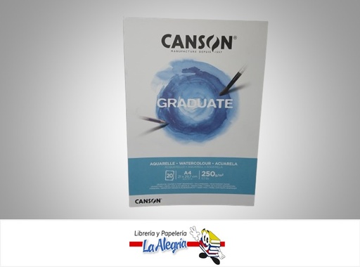 [3148950021151] BLOCK CANGRAD PARA ACUARELA 20 HOJAS A4 250 G MARCA CANSON