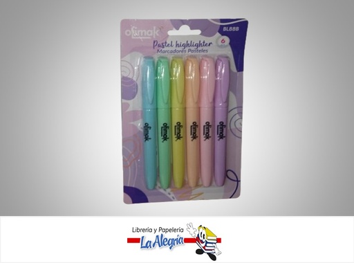 [785571628265] RESALTADORES PASTELES BL88B 6 COLORES MARCA OFIMAK