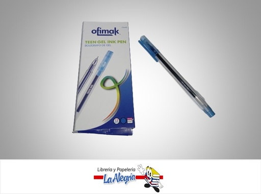 [TEENGEL08] BOLIGRAFO GEL CON TAPA 0.6MM AZUL UND MARCA OFIMAK