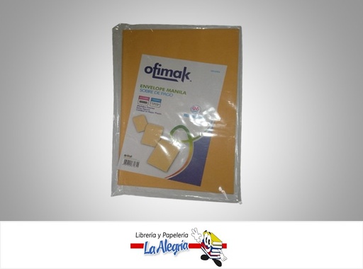 [781360870655] SOBRE MANILA DE PAGO OK164S6; 10.8X18 CM PQ 06 UND MARCA OFIMAK