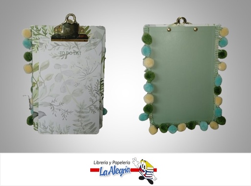 [7450119206689] TABLA DE CHEQUEO CON LIBRETA 7808513719; 15.6X22.8 CM MARCA MERLETTO