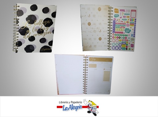 [7450119202674] LIBRETA NOTA ESPIRAL CON STICKERS 7832033165; 14.5X21.1CM 96 HOJAS MARCA MERLETTO