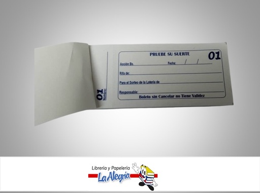 [BR1F] TALONARIO DE RIFA 100 NUMEROS MARCA S/M