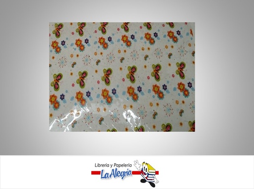 [CELOFAN059] PAPEL CELOFAN 70 CM TRANSPARENTE FLORES-MARIPOSA X METRO MARCA O.K.