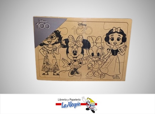 [684659937100] ROMPECABEZA HORIZONTAL MINNIE Y PRINCESAS DISNEY 12 PZA MADERA PARA COLOREAR MARCA FUUN